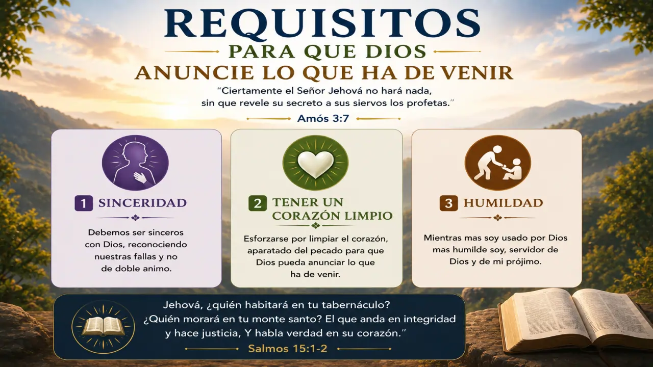 Requisitos para que Dios anuncie lo que ha de venir